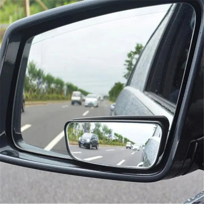 2Pcs/Set Car Rearview Mirror Car Reversing Auxiliary Mirror Rectangular Curved Blind Spot Mirror
