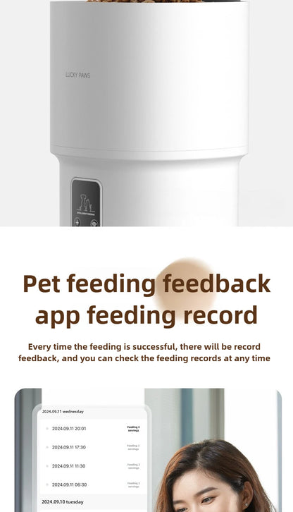 Pet Smart Cats Automatic Feeder Sealed Against Moisture Timer Quantitative Remote Cat Feeders 4l Capacity Pet Products