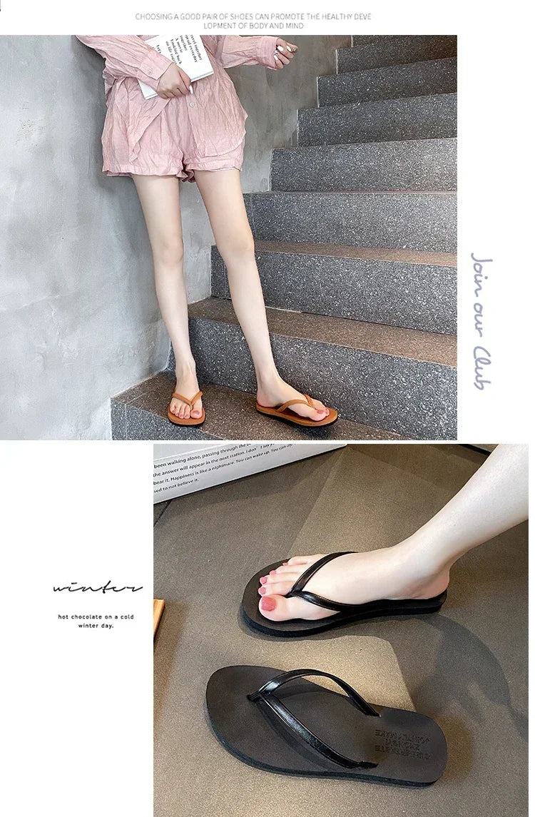 Women's Non-Slip Summer Flip Flops - Beach/Outdoor Casual Sandals, Fashion Slippers for Ladies, Comfortable Holiday Footwear