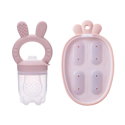 Bunny Animal Design Fruit Feeder Set Breast Milk Freezer Tray Food Soup Silicone Vegetable Feeder Nursing Toddler Teething Toy