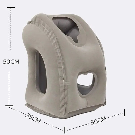 1pc PVC Inflatable Travel Pillow,Portable Headrest,Chin Support,Cushionfor Airplane,Car,Train,Office,Neck Head Nap Pillows,