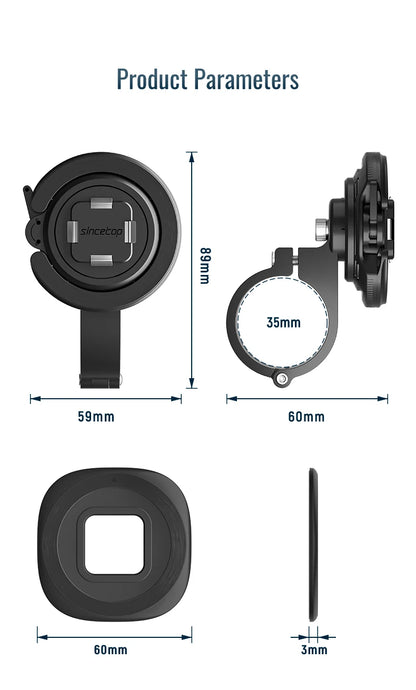 Magnetic Bike & Motorcycle Phone Mount - Universal Smartphone Holder with GPS Support, Secure Magnetic Attachment for Cycling