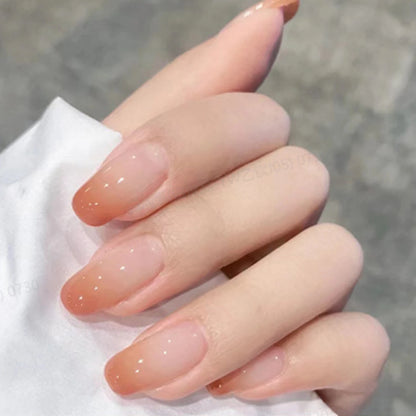 ARTAUG 24PCS Medium Almond Fleshcolor Press On Nails Fake Nails Pink Summer Nails Press On Nails Detachable Reusable Girl Gift