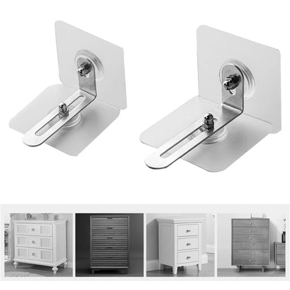 4Pcs Furniture Anchors Anti-tip Furniture Straps Adjustable Anti-Fall Buckle Cabinet Anchors Furniture Wall Anchors J16 22