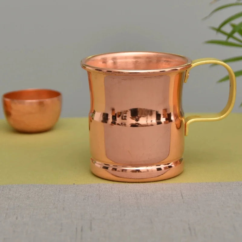 Handcrafted Beer Milk Mug Weave Handle Thickened Moscow Water Mule 360ML Breakfast Cup Drinkware Tableware Pure Copper 1 PCS