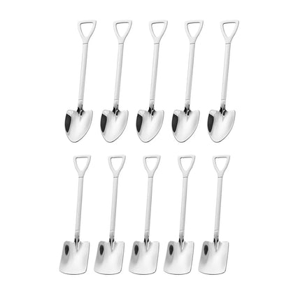 10pcs Stainless steel shovel spoon pointed shovel shovel spoon coffee spoon scoop of ice cream dessert spoon