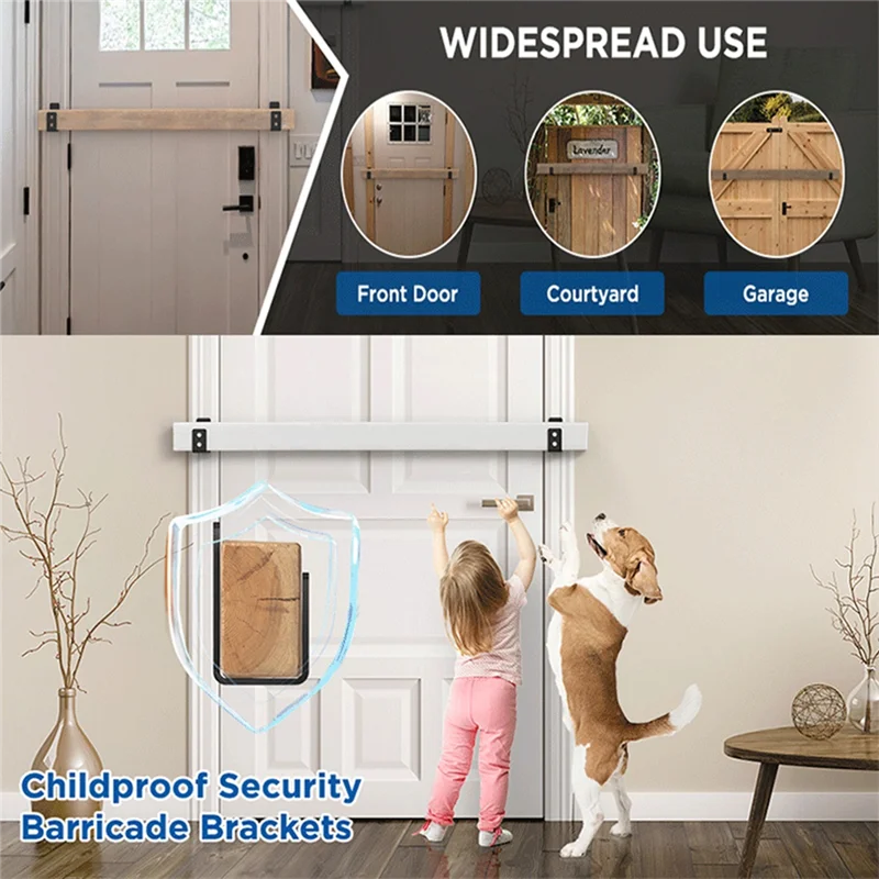 AAAEL-2 Pieces 2Inch X 4Inch Door Barrier Clips Heavy Duty Open Rod Bracket U Shape Bracket For Barn Shed Garage Gate Durable