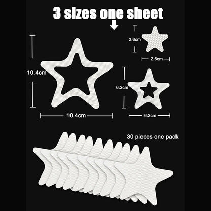 10 PCS Anti Slip Shower Tread Sticker Safety Bathtub Strips Premium Adhesive Star Snowflak Decals for Bath Tub Shower Stairs