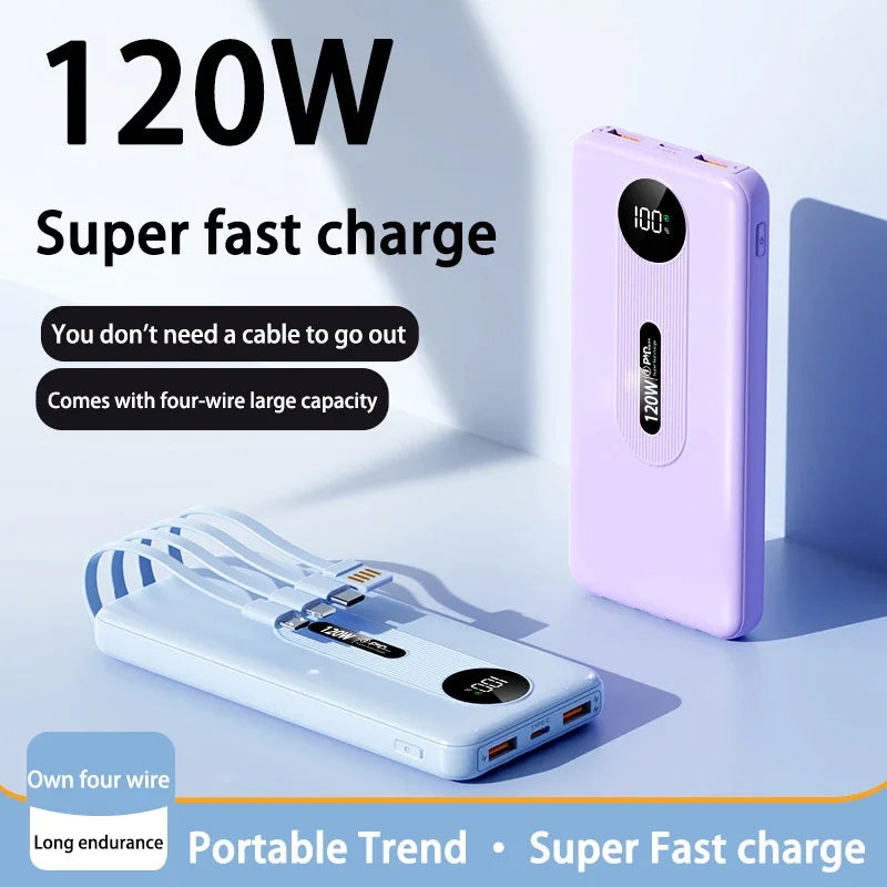 200000mAh 120W Mobile Power Bank Ultra Fast Charging Digital Display Battery Large Capacity Suitable For iPhone Huawei Xiaomi
