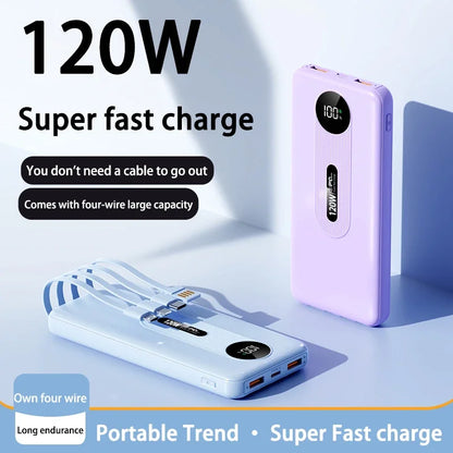 200000mAh 120W Mobile Power Bank Ultra Fast Charging Digital Display Battery Large Capacity Suitable For iPhone Huawei Xiaomi