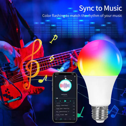 Tuya Bluetooth Smart LED Light Bulb E27 RGB 110V 220V Smart Lamps for Livingroom Decoration Party Lighting Smart Life