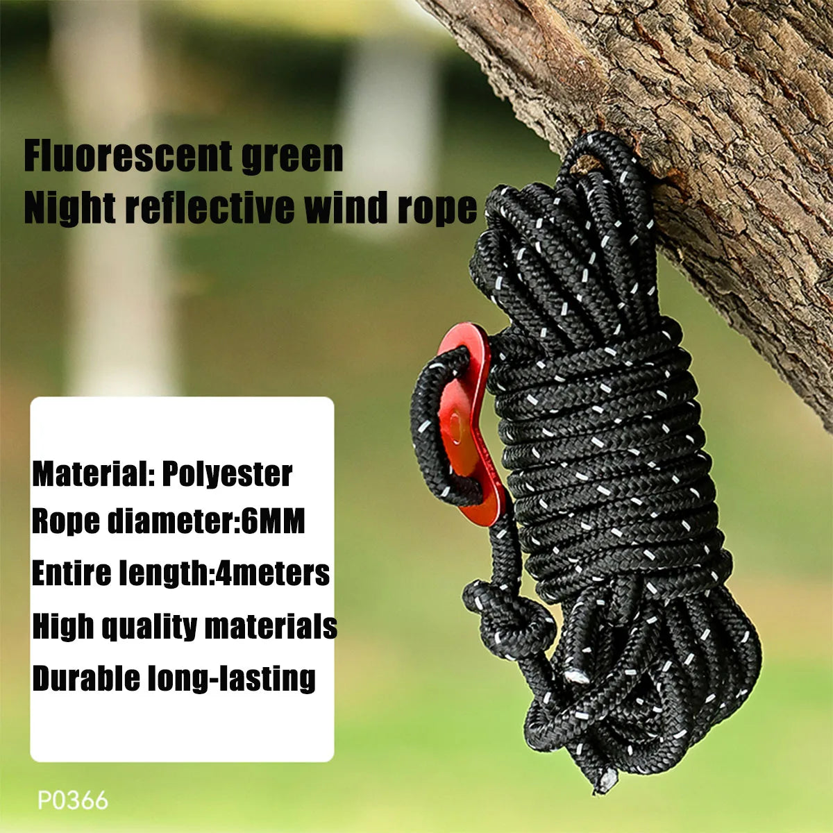 6mm Rock Climbing Rope 4 Meters,Outdoor Safety Climbing Rescue Grappling Lifeline Escape Descender Abseiling Fishing Rope