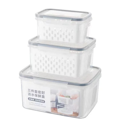 Refrigerator Storage Box Fridge Organizer Fresh Vegetable Fruit Boxes Drain Basket Storage Containers Pantry Kitchen Organizer
