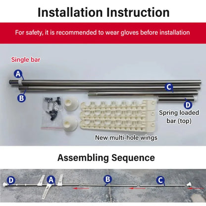 Household Flooring drying rack indoor telescopic pole drying rack Balcony Window Retractable drying rod Fixed Hanging Coat Racks