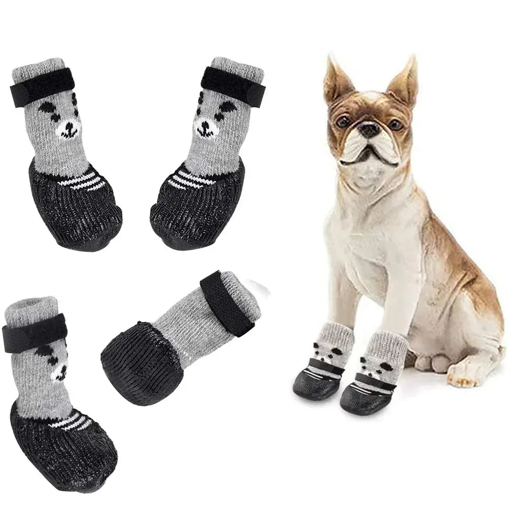 Dog Socks Waterproof Shoes Breathable Sock for Dogs Cats Non-Slip Soles Adjustable Small Dog Paw Socks for Indoor Outdoor