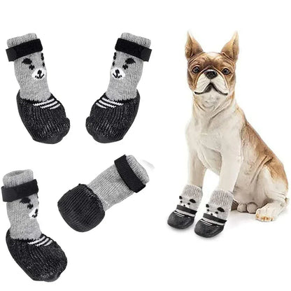 Dog Socks Waterproof Shoes Breathable Sock for Dogs Cats Non-Slip Soles Adjustable Small Dog Paw Socks for Indoor Outdoor