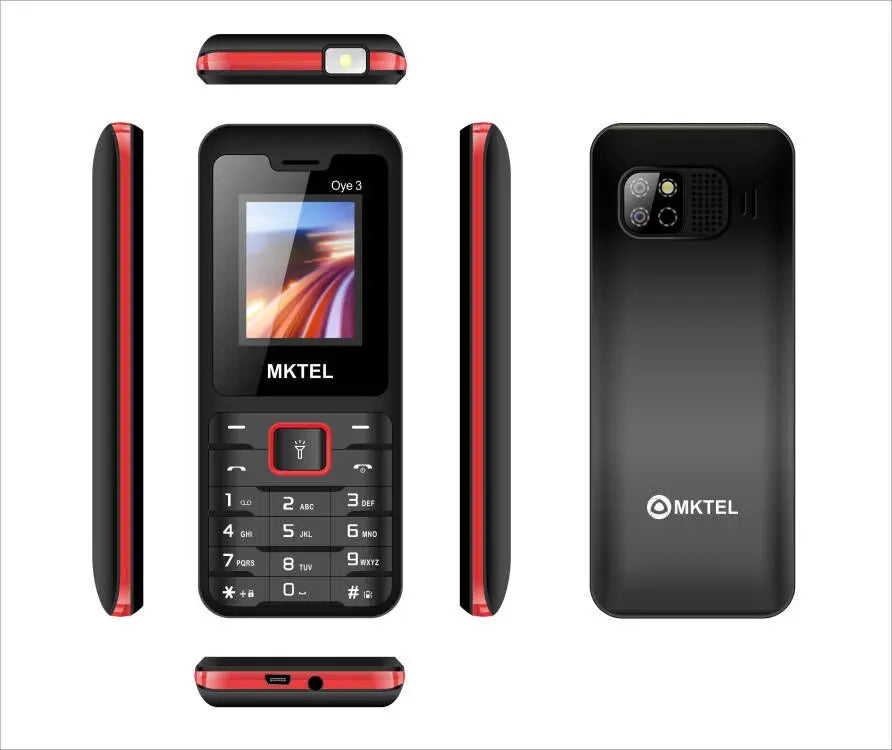 MKTEL OYE 3 Feature Phone 1.77inch Display 1800mAh Dual SIM Dual Standby MP3 MP4 FM Radio with Strong Torch Senior Phone