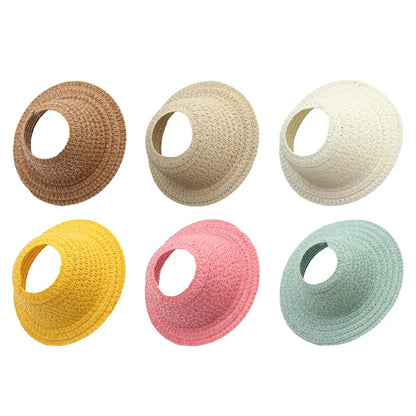 Labubu Ropa V1V2 Colorful Hollow Top Straw Hat Outdoor Labubu Clothes Accessories