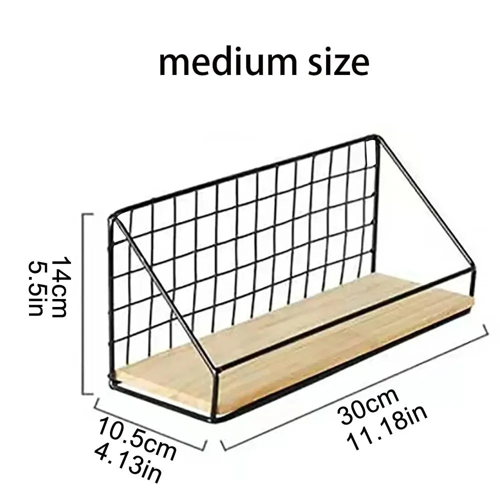 Creative Wall Mounted Shelves, Bedroom Iron Wall Hanging Storage Racks, Storage Baskets, Hanging Shelf, Home Organization