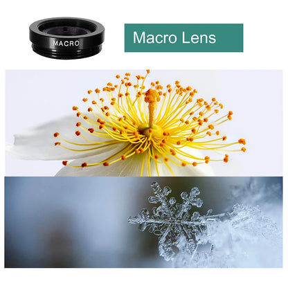 3 in 1 Fisheye Phone Lens Wide Angle Zoom Lens Fish Eye Macro Lenses Camera Kits With Clip Lens On The Phone For All Smart Phone