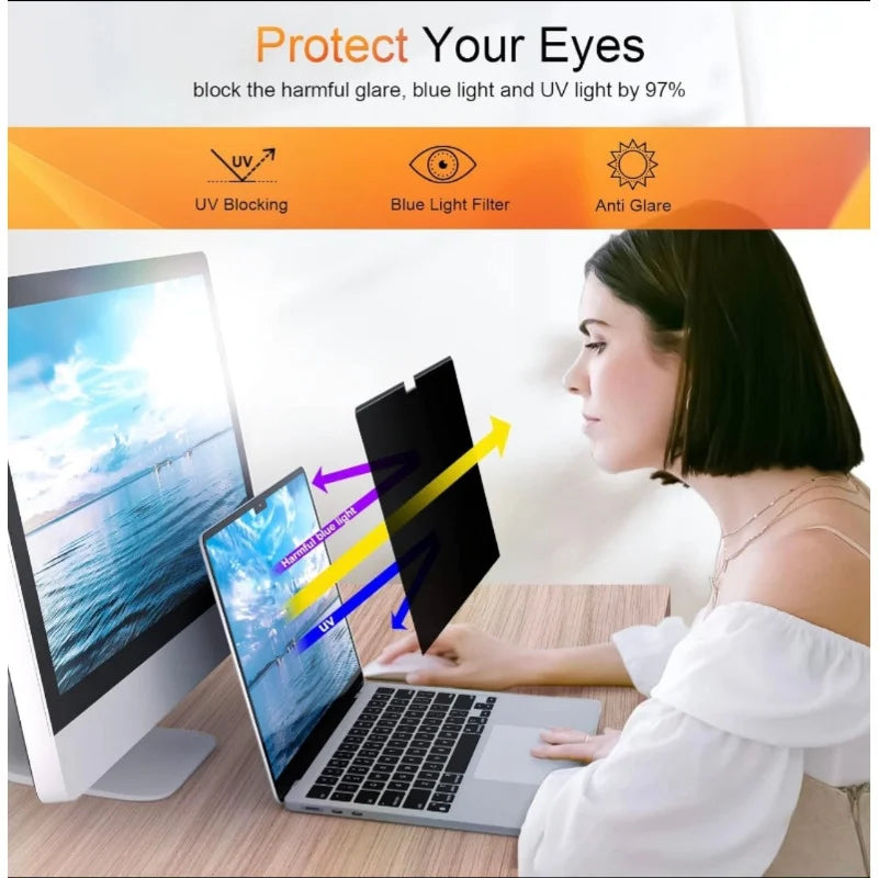 Privacy Screen for MacBook Pro 14 Inch 2021-2024 M4-M3-M2-M1 Pro/Max, Magnetic Anti Blue Light Glare Protector