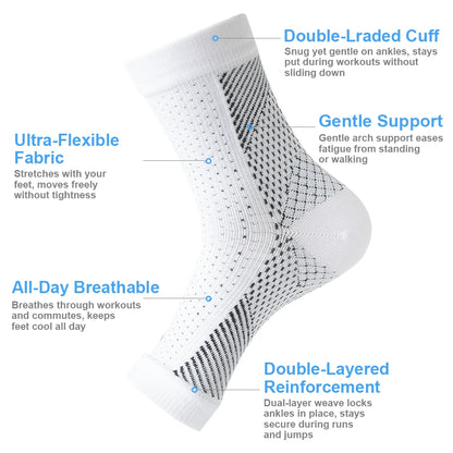 1Pair Neuropathy Socks - Compression Diabetic Toeless Foot Sleeves for Ankle Gout, Plantar Fasciitis Relief Brace for Men Women