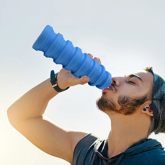 550ml collapsible water bottle cup, reusable BPA-free silicone collapsible water bottle, suitable for hiking in travel gym