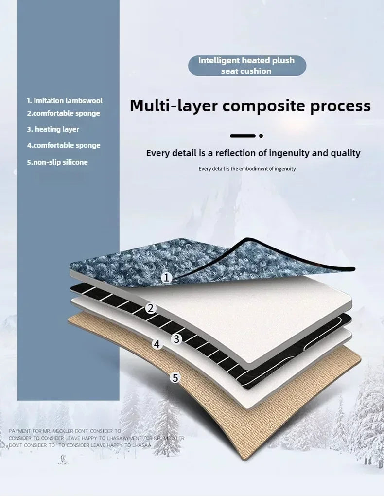 Heated Car Seat Cover Car Heating Cushion Winter Heated Seats Car Seat Warmer 12V Seat Cushion For Back And Seat