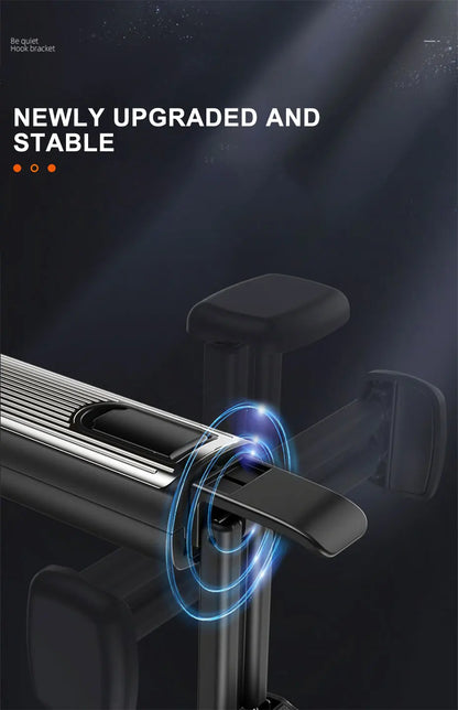 SEAMETAL 2 in 1 Car Seat Back Hook with Phone Holder Stable Headrest Hanging Hook Anti Slip Silicone Pad Hidden Rear Row Hanger