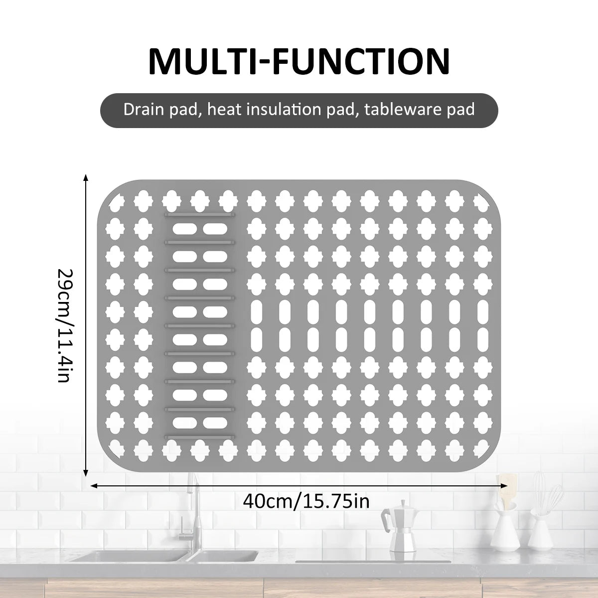 Silicone Sink Protector Heat-Resistant Anti-Slip Kitchen Sink Mats Sink Drainer Mat Reusable Sink Protector Mat for Kitchen