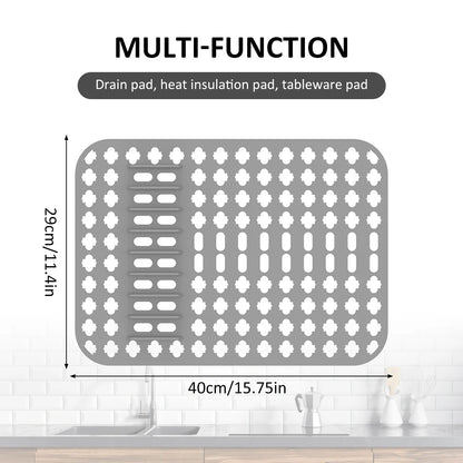 Silicone Sink Protector Heat-Resistant Anti-Slip Kitchen Sink Mats Sink Drainer Mat Reusable Sink Protector Mat for Kitchen