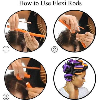 20pcs Flexible Hair Curling Rod Hair Curler Makers Soft Foam Bendy Twist Curls Flexi Rollers Styling Tools Hair Roller