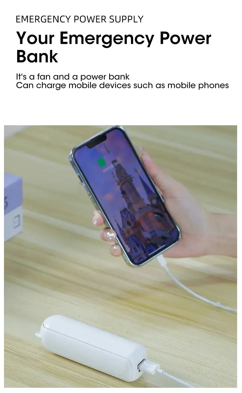 Portable Handheld Fan Mini Hand Fan Battery Operated USB Rechargeable Personal Foldable Fan for Indoor Small Pocket Fan