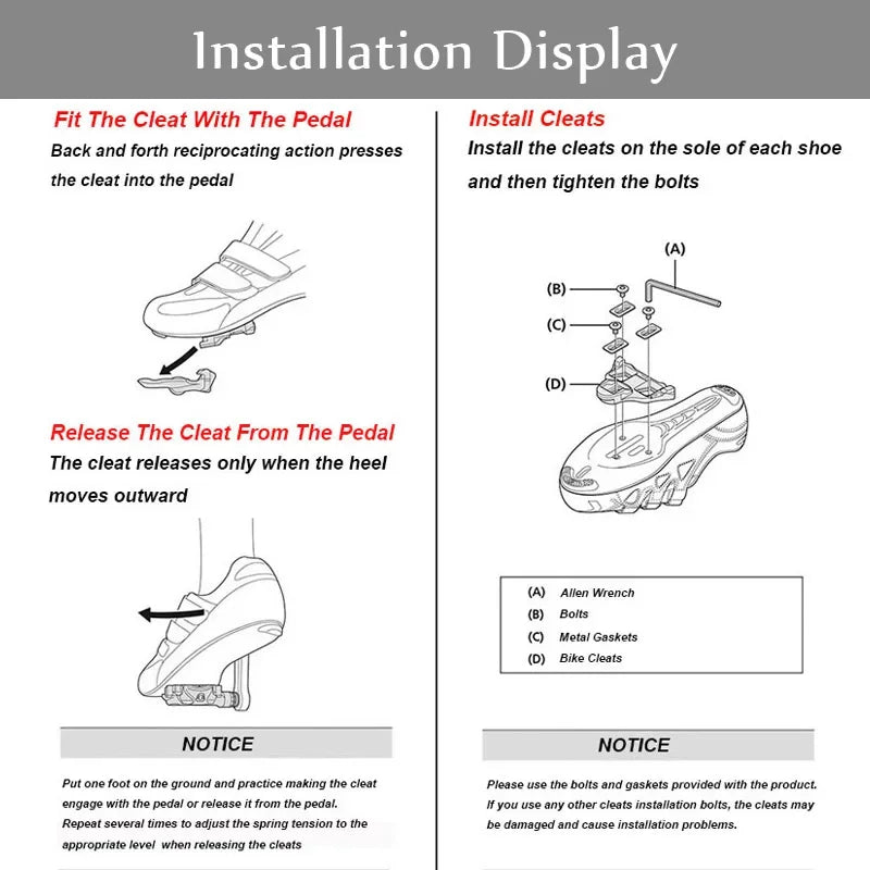 BUCKLOS Bike Pedal Cleat Fit Shimano SPD Bike Pedal Cleat for LOOK KEO/SPD-SL/LOOK Delta/SPD MTB Road Bicycle Cycle Shoes Cleats