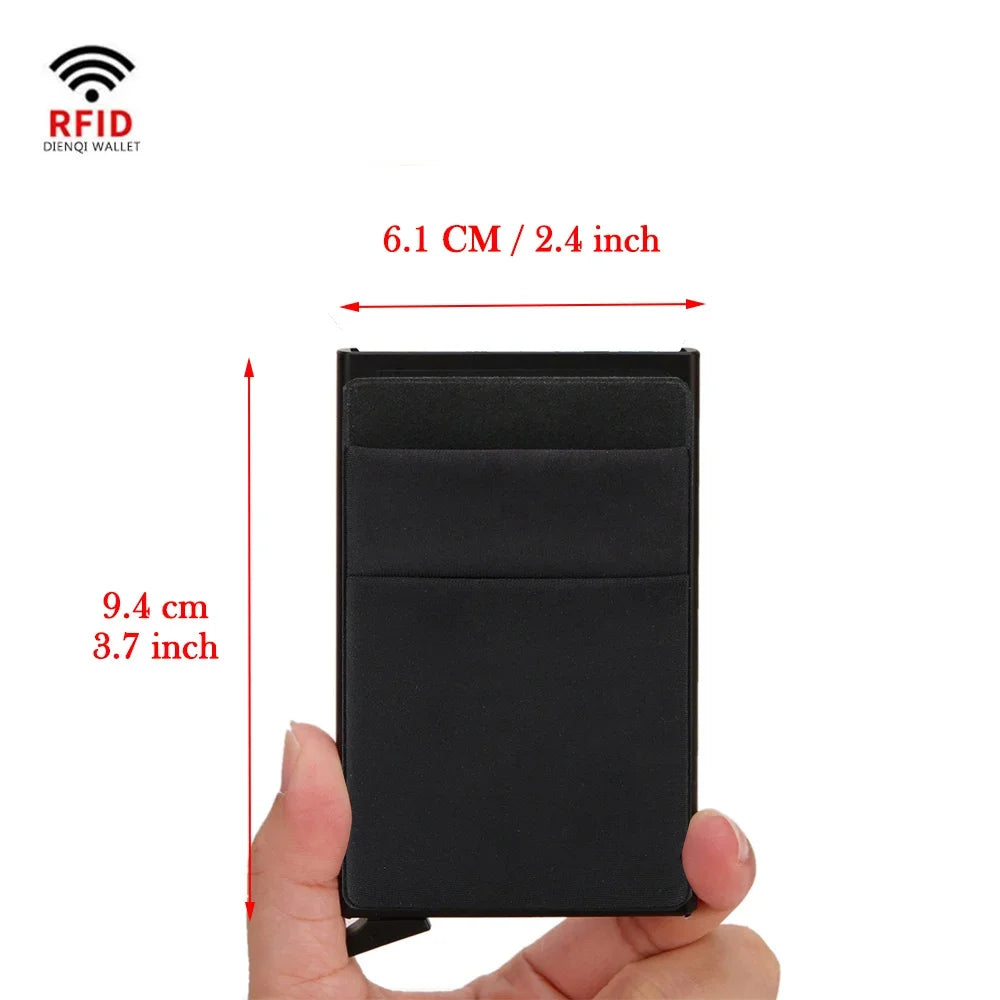 Rfid Blocking Pop Up Credit Card Holder Thin Mini Minimalist Slim Wallets Metal Cardholer Case Wallet for Men Carteras Choice