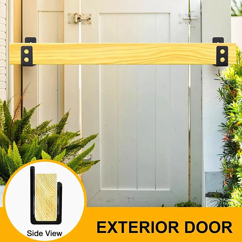 2pcs Shed Security Bar Door Brackets Door Barricades Clamps U Bracket Bar Door Locks Supports for Home Barn Shed Garage Gate