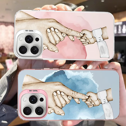 Baby Mom Daughter Son Dad Hand Phone Case For IPhone 16 15 14 13 12 11 Pro Max X XR XSMAX 8 7 Plus Matte Shockproof Back Cover
