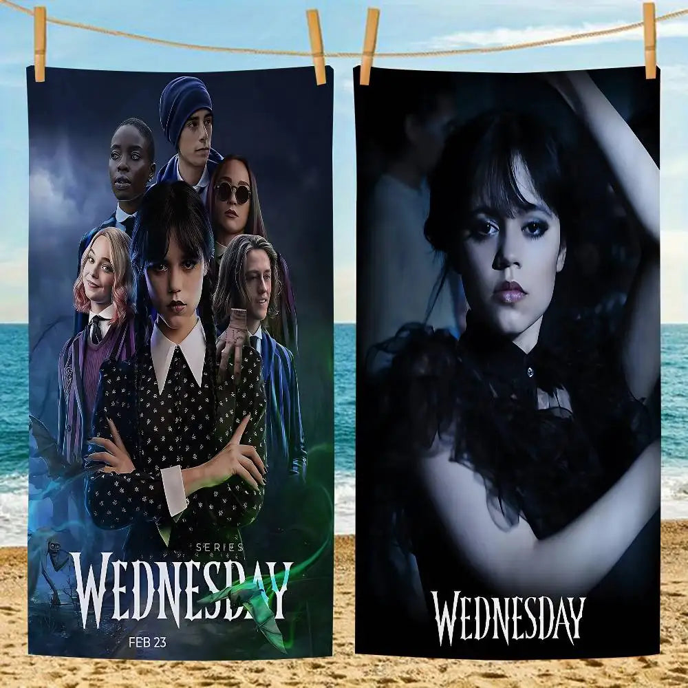 W-WednesdayS Addams Movie Cartoon Beach Towel Cute Kawaii Room Decor Bath Girls Children Hand Towels For Bathroom Shower