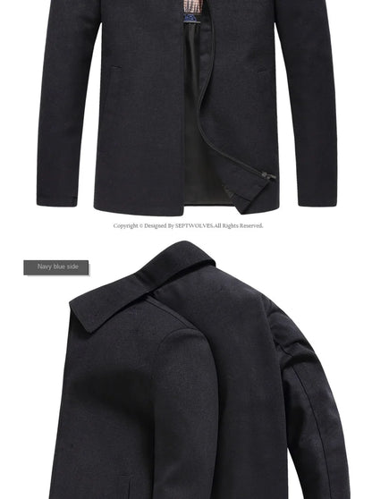 High Quality New Brand Casual Fashion Lapel Autumn Winter Mens Coat 2025 Men Clothing Fashion Jacket Solid Classic Windbreaker