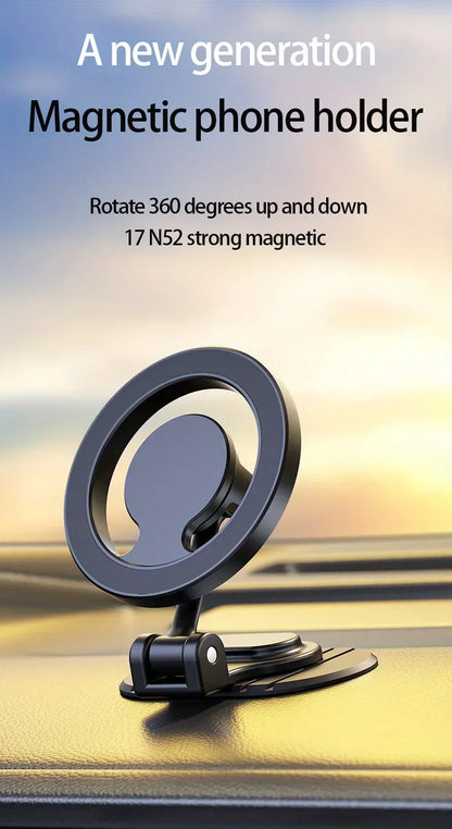Magnetic Car Phone Holder All-Metal 1040° Rotation Cell Phone Stand For Magsafe iPhone 16 15 14 13 12 Pro Max Dashboard Mount
