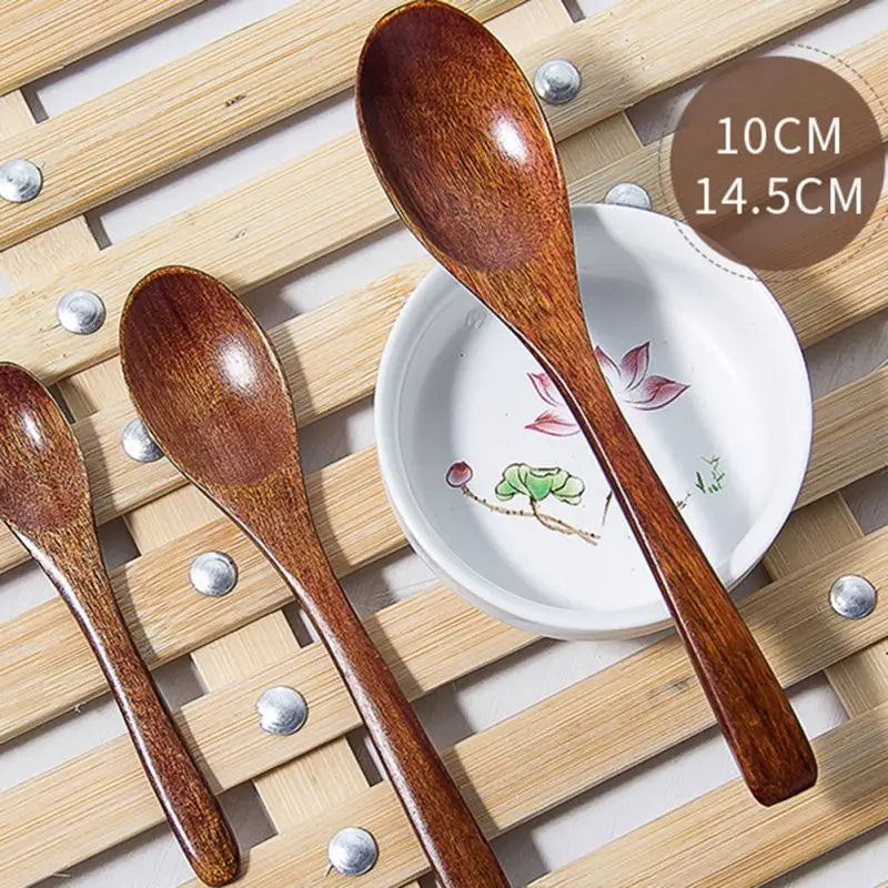 1pcs Wooden Honey Spoon Tea Spoon Coffee Spoon Stirring Spoon Household Tableware Kitchen Condiment Scoop Dessert Spoon