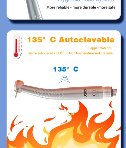 XND Dental 5 SMT LED Light Air Turbine High Speed Handpiece with 5 Water Spray Shadowless 2/4 Holes Teeth Drill Dental Supply