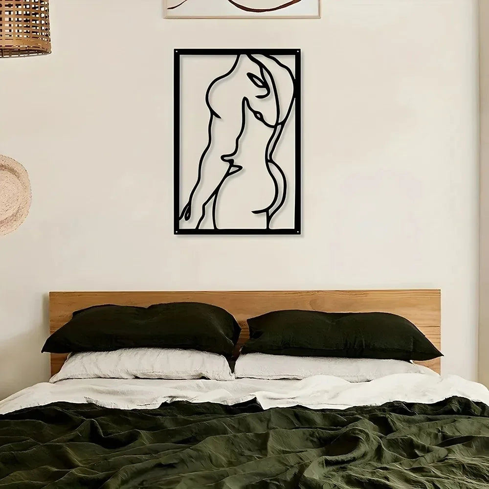 40x60cm Modern Metal Wall Art - Abstract Geometric Design for Living Room, Stylish Contemporary Decor