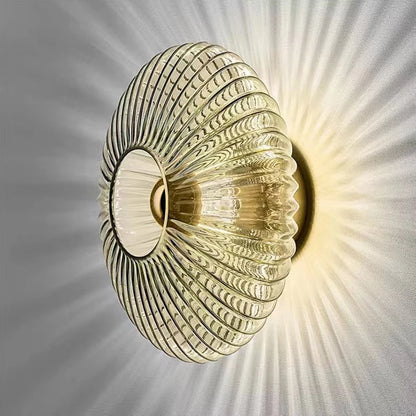 Nordic Glass Wall Lamp Retro Corrugated Design Suitable For Decorative Wall Lamps In Corridor Bedrooms Living Rooms Study Rooms