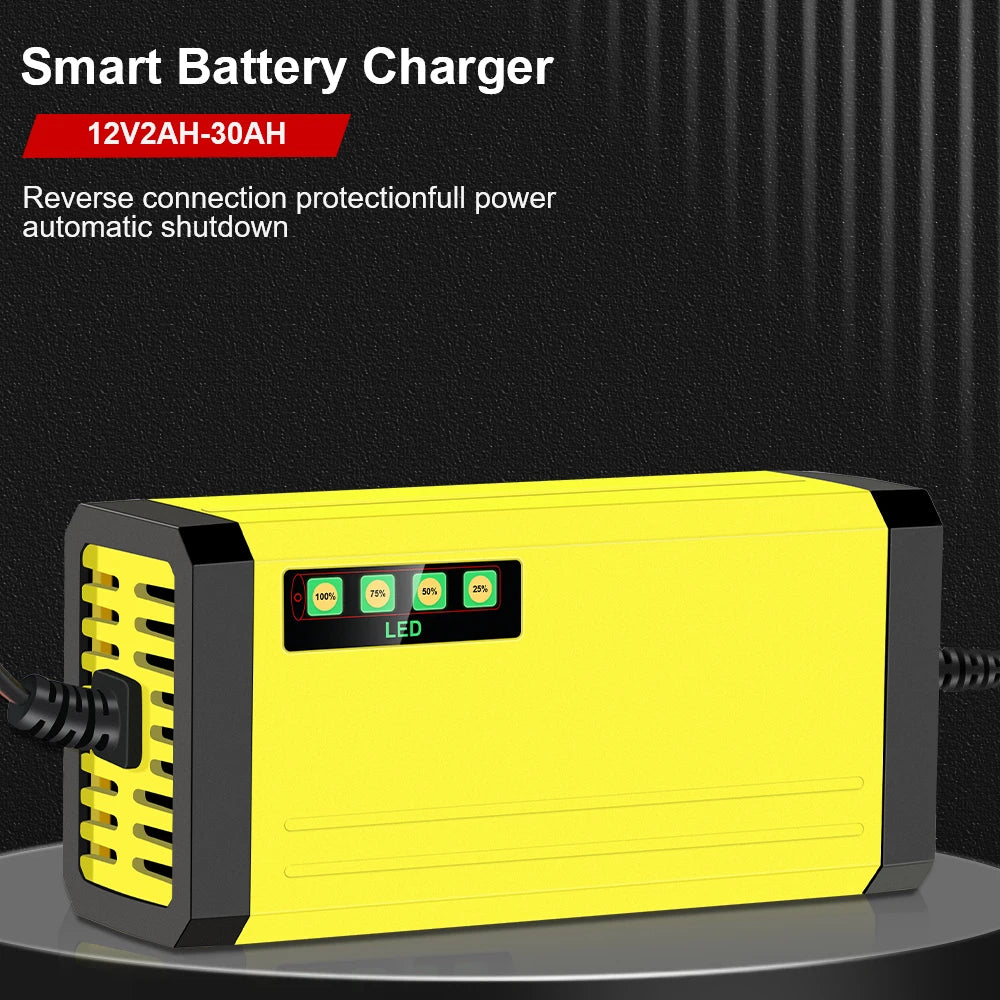 Car Battery Charger 220V Power Puls Repair Charger Moto Truck Battery Charger 12V 2A Wet Dry Lead Acid Battery LED Display