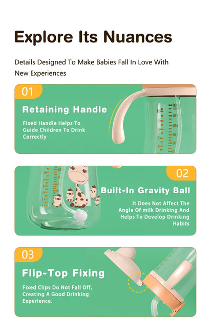 Portable Baby Water Bottles 300ml Baby Feeding Cup With Straw Children Learn Feeding Drinking Bottle Kids Training Cups BPA Free