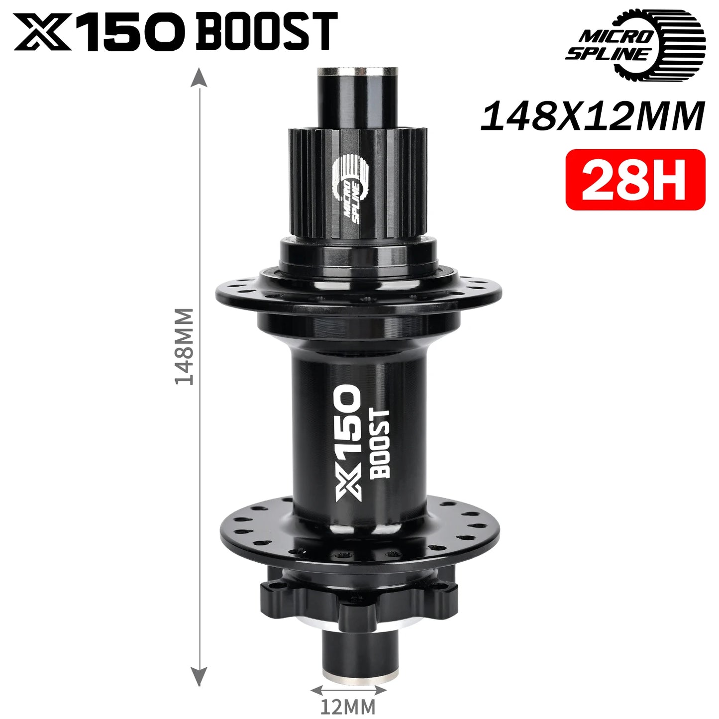 Nanlio Bicycle hubs X150 BOOST 6 Pawls 150T Noise 4 Bearing Hubs 110x15 148x12MM 8 9 10 11 12 Speed MTB Bike Hubs 28/32 Holes