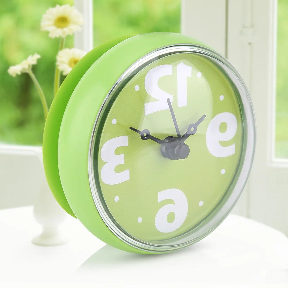 Bathroom Clock Shower Clock Waterproof Suction Wall Window Mirror Bath Shower Clock Bathroom Accessories Waterproof Clock