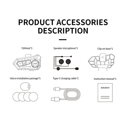 Bluetooth Motorcycle Helmet Headset 5.3 Wireless IPX6 Waterproof Noice Reduction Earphone 2000mah Long Standby Handsfree