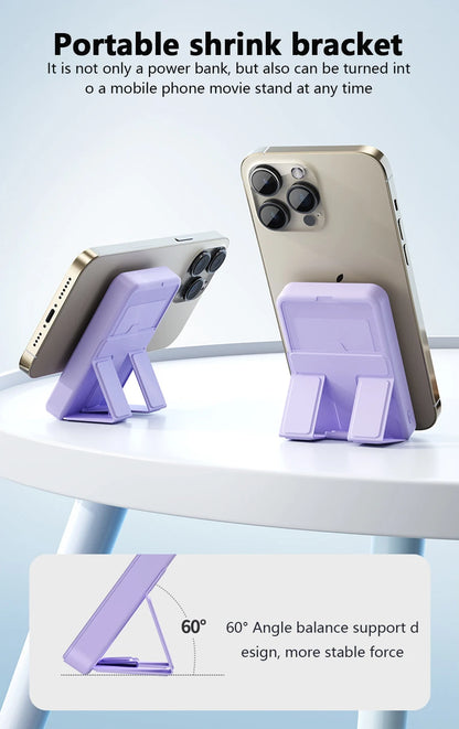 Powerbank 10000mAh Wireless PD15W / PD22.5W Bracket design Power bank Fast charge For Magsafe power bank For Power bank iphone